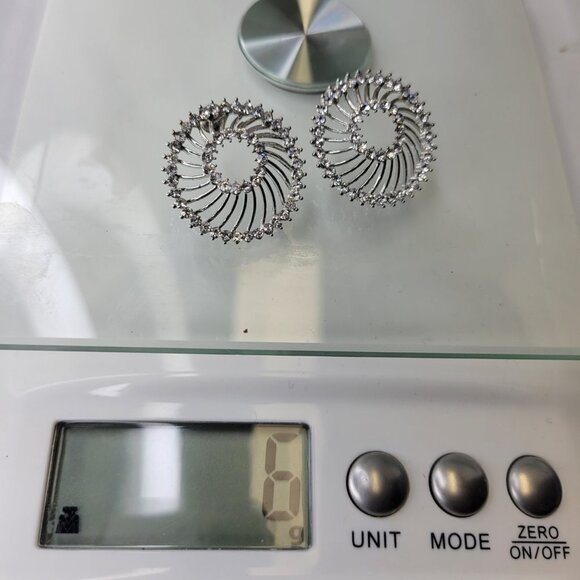 Silver Tone Starburst Earring - Picture 13 of 13